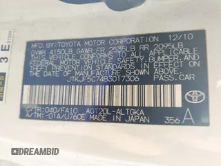 2011 Scion tC z VIN JTKJF5C74B3017306, wystawiony jako IAAI lot #42499369 z przebiegiem 290 429 mil mil oraz . Historia ofert i sprzedaży dostępna na DreamBid. Obrazek 9.