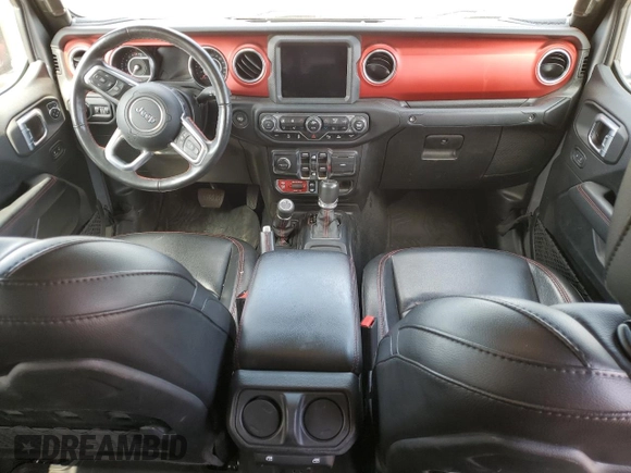2021 Jeep Gladiator Rubicon with VIN 1C6JJTBG4ML534725, listed as a Copart auction lot 53990494 with 37,478 mi miles and Salvage title. Bid and sale history available at DreamBid. Image 8.
