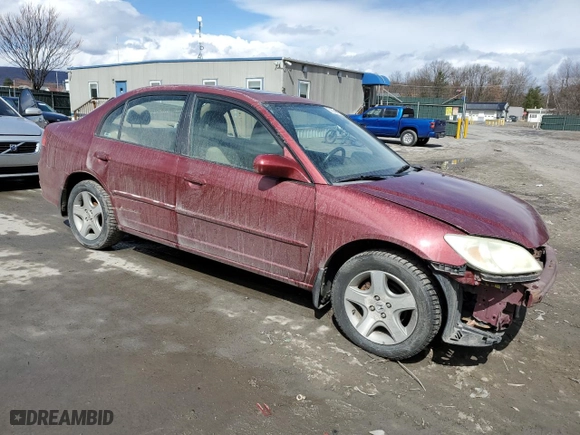 2005 Honda Civic Sdn EX with VIN 2HGES26745H570006, listed as a Copart auction lot 50536625 with 88,550 mi miles and Salvage Title. Bid and sale history available at carsss.com. Image 4.