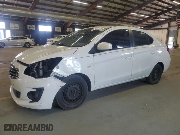 2017 Mitsubishi Mirage ES z VIN ML32F3FJ6HHF10493, wystawiony jako Copart lot #59130825 z przebiegiem 83 423 mil mil oraz Czysty tytuł • Clean title. Historia ofert i sprzedaży dostępna na DreamBid. Obrazek 1.