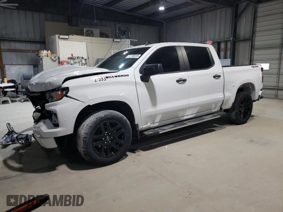 2024 Chevrolet Silverado 1500 Custom with VIN 3GCPDBEK8RG233125, listed as a Copart auction lot 51180035 with 18,439 mi miles and Salvage Title. Bid and sale history available at DreamBid. Image 1.