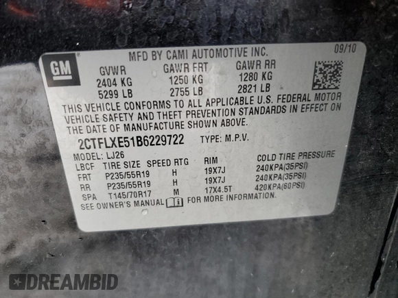 2011 GMC Terrain SLT-2 with VIN 2CTFLXE51B6229722, listed as a Copart auction lot 45777265 with 109,166 mi miles and Salvage Title. Bid and sale history available at carsss.com. Image 15.