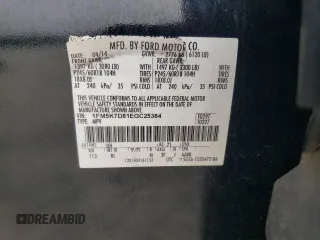 2014 Ford Explorer XLT with VIN 1FM5K7D81EGC25384, listed as a Copart auction lot 50311455 with 237,385 mi miles and Salvage Title. Bid and sale history available at carsss.com. Image 13.