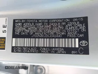 2016 Toyota Prius v Two with VIN JTDZN3EU2GJ042440, listed as a IAAI auction lot 42008316 with 160,000 mi miles. Bid and sale history available at carsss.com. Image 9.