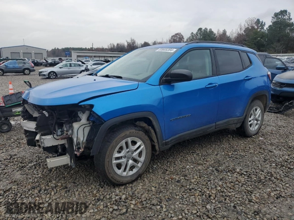 2018 Jeep Compass Sport with VIN 3C4NJCAB2JT287351, listed as a Copart auction lot 83685394 with 67,046 mi miles and Salvage Title. Bid and sale history available at carsss.com. Image 1.