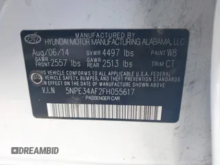 2015 Hyundai Sonata Limited with VIN 5NPE34AF2FH055617, listed as a IAAI auction lot 41977619 with 139,365 mi miles and . Bid and sale history available at carsss.com. Image 9.