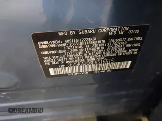 2020 Subaru Forester Premium with VIN JF2SKAJC6LH516615, listed as a IAAI auction lot 41873198 with 33,726 mi miles. Bid and sale history available at carsss.com. Image 9.