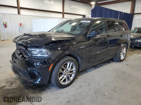 2021 Dodge Durango R/T with VIN 1C4SDHCTXMC608050, listed as a Copart auction lot 46570555 with 93,197 mi miles and Salvage Title. Bid and sale history available at DreamBid. Image 1.