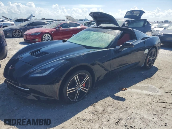 2015 Chevrolet Corvette 1LT with VIN 1G1YA2D77F5109465, listed as a Copart auction lot 76612824 with 87,098 mi miles and Salvage Title. Bid and sale history available at carsss.com. Image 1.