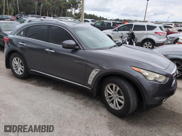 2012 Infiniti FX35 with VIN JN8AS1MU7CM120316, listed as a Copart auction lot 75073144 with 0 mi miles and Salvage Title. Bid and sale history available at carsss.com. Image 4.