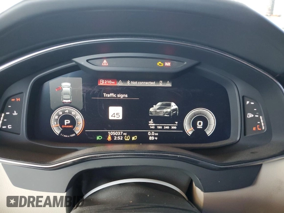 2019 Audi A7 Prestige with VIN WAUS2AF23KN064828, listed as a Copart auction lot 51210704 with 105,037 mi miles and Salvage Title. Bid and sale history available at carsss.com. Image 9.