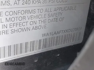 2019 Audi Q7 Premium Plus с VIN WA1LAAF7XKD020928, выставлен на аукционе IAAI как лот 41830260 с пробегом 91 157 миль миль и . История ставок и продаж доступна на DreamBid. Изображение 9.