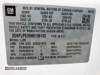 2017 GMC Terrain SLT z VIN 2GKFLPE36H6106103, wystawiony jako Copart lot #59215955 z przebiegiem 190 870 mil mil oraz Szkoda całkowita • Salvage title. Historia ofert i sprzedaży dostępna na DreamBid. Obrazek 14.