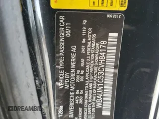 2012 BMW 1 Series 128i z VIN WBAUN1C53CVH84178, wystawiony jako Copart lot #80504034 z przebiegiem Nie podano mil oraz Szkoda całkowita • Salvage title. Historia ofert i sprzedaży dostępna na DreamBid. Obrazek 13.