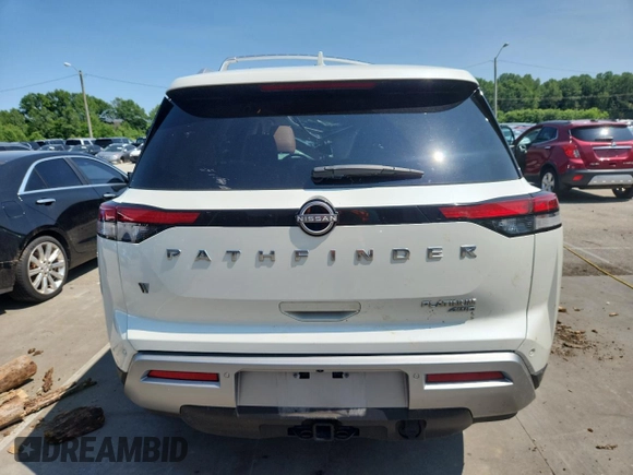 2023 Nissan Pathfinder Platinum z VIN 5N1DR3DK1PC223933, wystawiony jako Copart lot #59137525 z przebiegiem 21 193 mil mil oraz Szkoda całkowita • Salvage title. Historia ofert i sprzedaży dostępna na DreamBid. Obrazek 6.