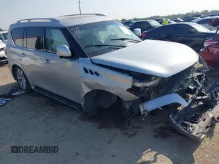 2017 Infiniti QX80 z VIN JN8AZ2NF0H9645147, wystawiony jako IAAI lot #42046252 z przebiegiem 98 759 mil mil oraz . Historia ofert i sprzedaży dostępna na DreamBid. Obrazek 1.