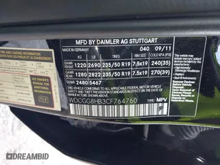 2012 Mercedes-Benz GLK-Class GLK 350 with VIN WDCGG8HB3CF764760, listed as a IAAI auction lot 41540889 with 163,168 mi miles. Bid and sale history available at carsss.com. Image 9.