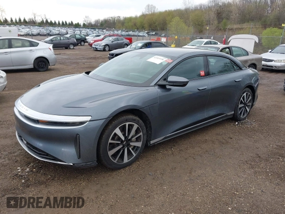 2023 Lucid Air Pure with VIN 50EA1PFA5PA007794, listed as a IAAI auction lot 42113156 with 5,052 mi miles. Bid and sale history available at carsss.com. Image 2.
