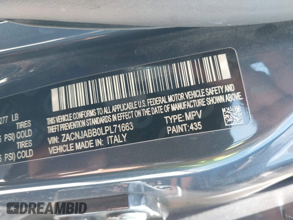 2020 Jeep Renegade Latitude с VIN ZACNJABB0LPL71663, выставлен на аукционе IAAI как лот 42228581 с пробегом 76 618 миль миль и . История ставок и продаж доступна на DreamBid. Изображение 9.