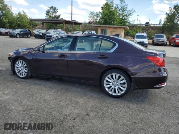 2014 Acura RLX Technology with VIN JH4KC1F59EC000494, listed as a Copart auction lot 55293475 with 100,857 mi miles and Salvage title. Bid and sale history available at DreamBid. Image 2.