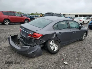 2015 Honda Civic Sedan LX with VIN 19XFB2F58FE092963, listed as a Copart auction lot 53716395 with 65,734 mi miles and Salvage Title. Bid and sale history available at carsss.com. Image 3.