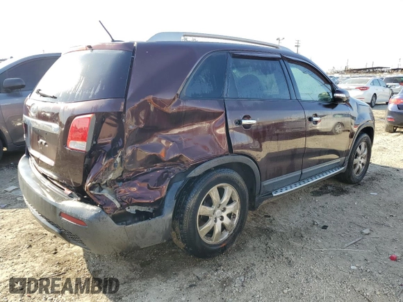 2012 Kia Sorento LX with VIN 5XYKT4A2XCG253591, listed as a Copart auction lot 50077515 with Not Provided miles and Clean Title. Bid and sale history available at carsss.com. Image 3.