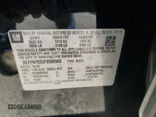2015 Cadillac SRX Performance Collection with VIN 3GYFNFE33FS586965, listed as a Copart auction lot 54919505 with 93,810 mi miles and Salvage title. Bid and sale history available at DreamBid. Image 13.