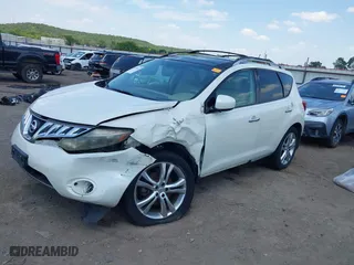 2009 Nissan Murano SL with VIN JN8AZ18W69W154834, listed as a IAAI auction lot 39865907 with 148,917 mi miles. Bid and sale history available at carsss.com. Image 2.