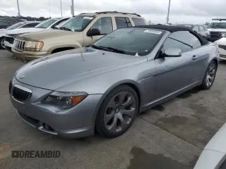 2006 BMW 6 Series 650Ci with VIN WBAEK13416CN80058, listed as a Copart auction lot 74854864 with 0 mi miles and Salvage Title. Bid and sale history available at carsss.com. Image 1.