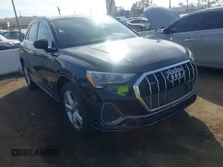 2020 Audi Q3 S line Premium with VIN WA1DECF32L1099631, listed as a IAAI auction lot 41494177 with 41,123 mi miles. Bid and sale history available at carsss.com. Image 1.