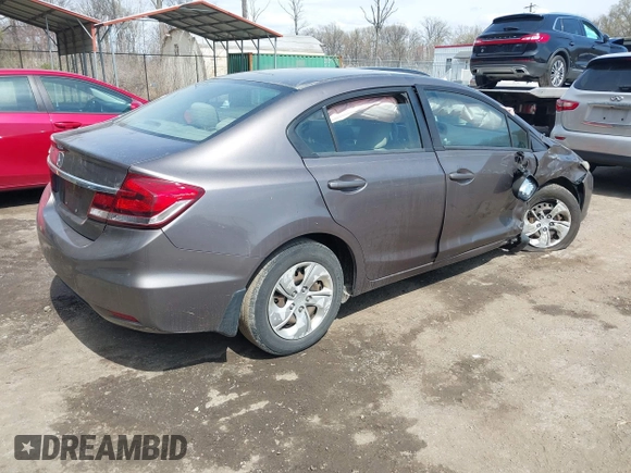2013 Honda Civic LX with VIN 19XFB2F56DE291491, listed as a IAAI auction lot 41947866 with Not Provided miles and . Bid and sale history available at DreamBid. Image 4.