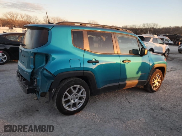 2021 Jeep Renegade Jeepster with VIN ZACNJCAB7MPM26124, listed as a Copart auction lot 83639684 with 53,912 mi miles and Salvage title. Bid and sale history available at DreamBid. Image 3.