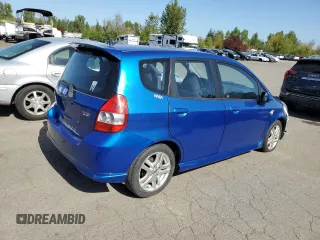 2008 Honda Fit Sport with VIN JHMGD38608S074109, listed as a Copart auction lot 53583795 with 0 mi miles and Salvage Title. Bid and sale history available at carsss.com. Image 3.