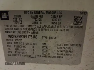 2014 Chevrolet Silverado 1500 Work Truck with VIN 1GCVKPEH3EZ175188, listed as a IAAI auction lot 41233513 with 115,133 mi miles and . Bid and sale history available at DreamBid. Image 9.