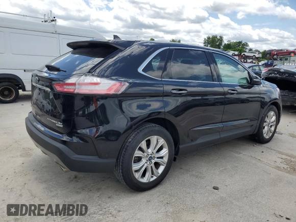 2020 Ford Edge Titanium with VIN 2FMPK3K99LBB21615, listed as a Copart auction lot 61408575 with 28,507 mi miles and Salvage title. Bid and sale history available at DreamBid. Image 3.