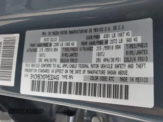 2023 Mazda CX-30 S Carbon Edition with VIN 3MVDMBCM0PM532449, listed as a IAAI auction lot 41799255 with 60,604 mi miles and . Bid and sale history available at DreamBid. Image 9.