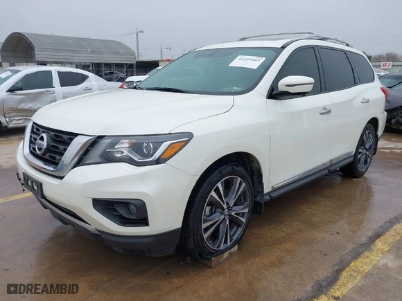 2017 Nissan Pathfinder S with VIN 5N1DR2MN3HC642131, listed as a IAAI auction lot 41592603 with 76,836 mi miles. Bid and sale history available at carsss.com. Image 2.