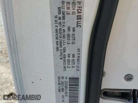 2020 Dodge Charger SXT with VIN 2C3CDXBG4LH108145, listed as a Copart auction lot 58730545 with 93,557 mi miles and Salvage title. Bid and sale history available at DreamBid. Image 12.