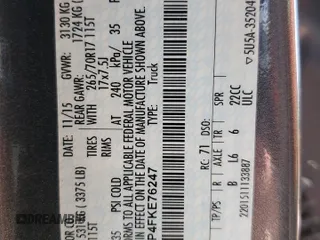 2015 Ford F-150 XLT z VIN 1FTEW1EP4FKE76247, wystawiony jako Copart lot #63589715 z przebiegiem 84 665 mil mil oraz Szkoda całkowita • Salvage title. Historia ofert i sprzedaży dostępna na DreamBid. Obrazek 13.