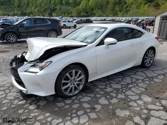2015 Lexus RC 350 with VIN JTHSE5BC5F5002724, listed as a Copart auction lot 72192684 with 97,424 mi miles and Salvage Title. Bid and sale history available at carsss.com. Image 1.