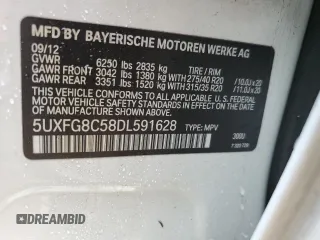 2013 BMW X6 xDrive50i with VIN 5UXFG8C58DL591628, listed as a Copart auction lot 78703294 with 89,215 mi miles and Salvage Title. Bid and sale history available at carsss.com. Image 13.