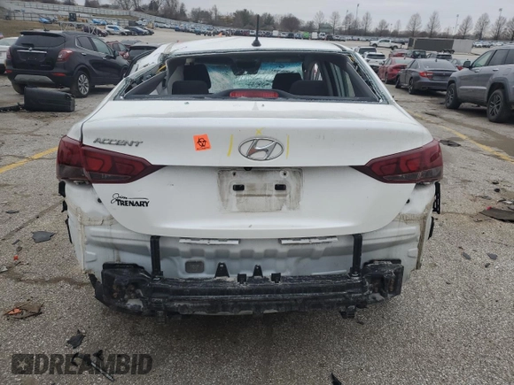 2019 Hyundai Accent SE with VIN 3KPC24A36KE049477, listed as a Copart auction lot 47841845 with 0 mi miles and Salvage Title. Bid and sale history available at carsss.com. Image 6.