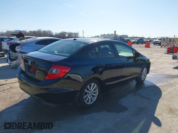 2012 Honda Civic EX-L with VIN 19XFB2F90CE004423, listed as a IAAI auction lot 41653412 with 173,662 mi miles and . Bid and sale history available at DreamBid. Image 4.