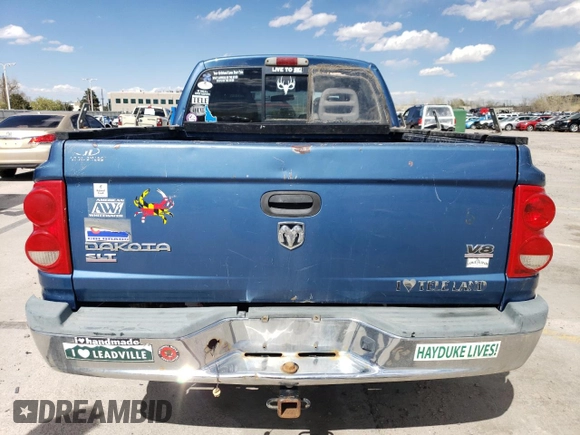 2005 Dodge Dakota SLT with VIN 1D7HW48N15S306375, listed as a Copart auction lot 52235115 with 171,047 mi miles and Clean Title. Bid and sale history available at carsss.com. Image 6.