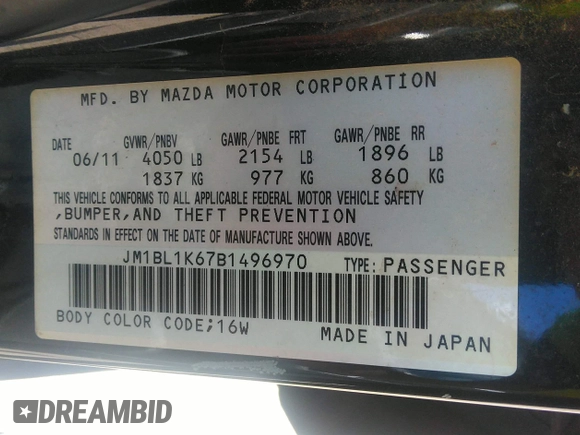 2011 Mazda 3 s Sport with VIN JM1BL1K67B1496970, listed as a IAAI auction lot 42155075 with 158,725 mi miles. Bid and sale history available at carsss.com. Image 9.