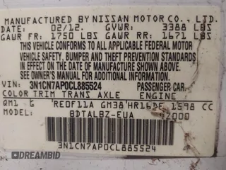 2012 Nissan Versa S with VIN 3N1CN7AP0CL885524, listed as a IAAI auction lot 41961850 with 167,906 mi miles. Bid and sale history available at carsss.com. Image 9.