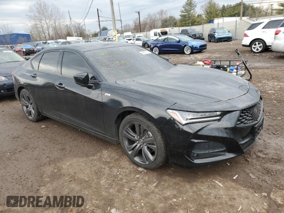 2021 Acura TLX w/A-Spec Package with VIN 19UUB5F52MA009957, listed as a Copart auction lot 46882175 with 42,245 mi miles and Salvage Title. Bid and sale history available at carsss.com. Image 4.