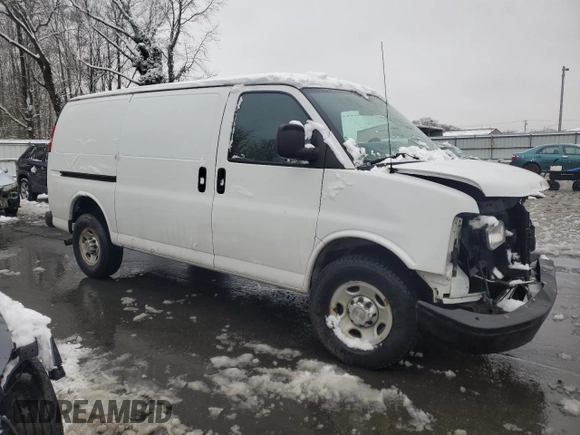 2014 Chevrolet Express Cargo Van with VIN 1GCWGFCAXE1145819, listed as a Copart auction lot 44579255 with 0 mi miles and Salvage Title. Bid and sale history available at carsss.com. Image 4.
