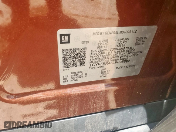 2020 Cadillac XT4 FWD Sport z VIN 1GYFZER45LF025992, wystawiony jako Copart lot #60110325 z przebiegiem 43 820 mil mil oraz Szkoda całkowita • Salvage title. Historia ofert i sprzedaży dostępna na DreamBid. Obrazek 13.