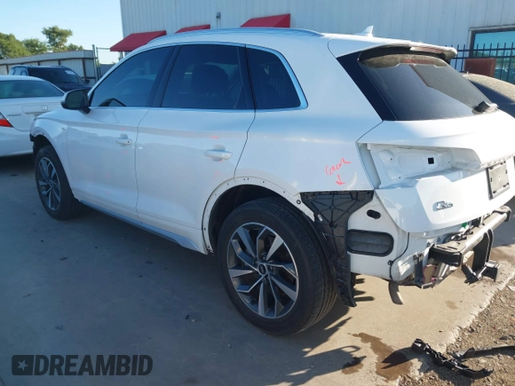 2022 Audi Q5 S line Premium Plus with VIN WA1EAAFY7N2116498, listed as a IAAI auction lot 42077807 with 24,996 mi miles and . Bid and sale history available at DreamBid. Image 3.